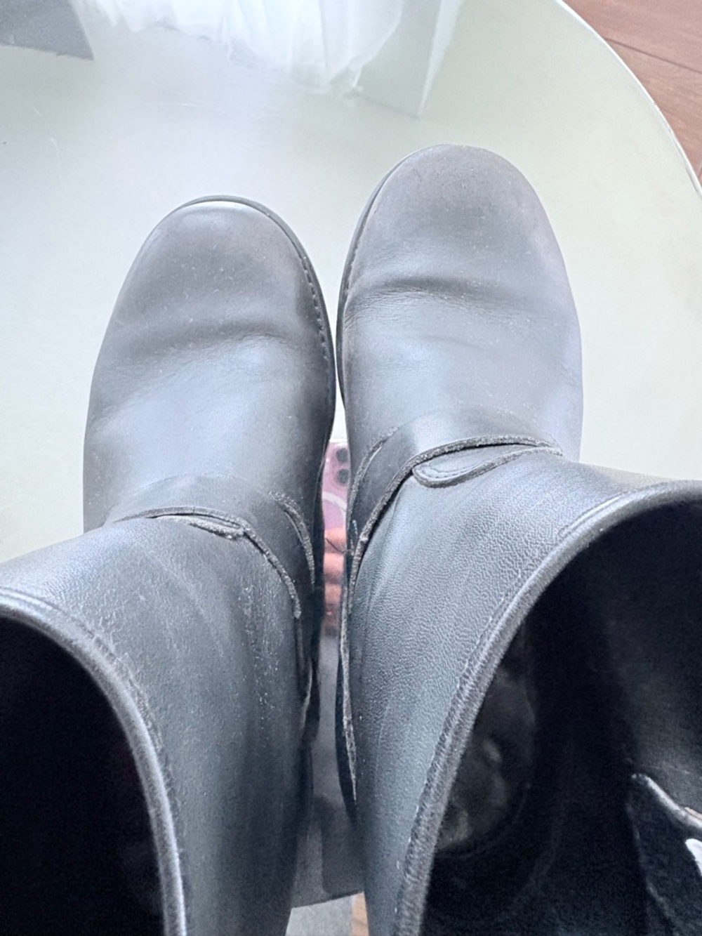 FRYE Black Oiled Leather Moto Biker Work Boots Womens Sz 8.5 - Picture 7 of 10